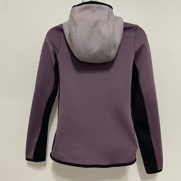 Nike Dri-Fit Girls Sweatshirt Hoodie Purple Black Striped Long Sleeve Size M - Picture 6 of 14